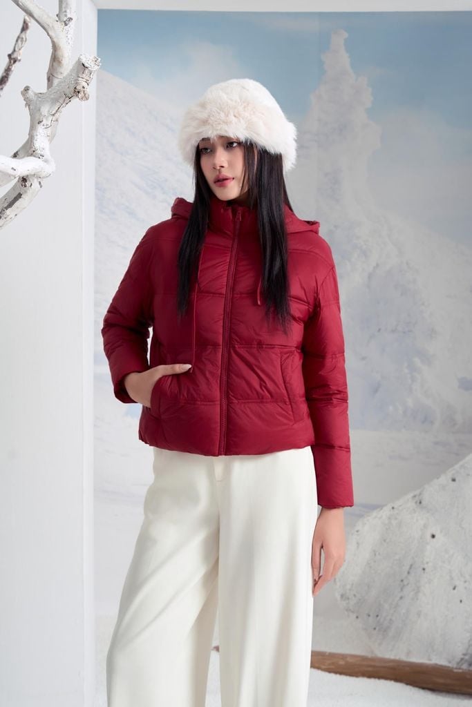 Áo Phao Nữ Chần Bông 3 Lớp - Giữ Ấm Tối Ưu