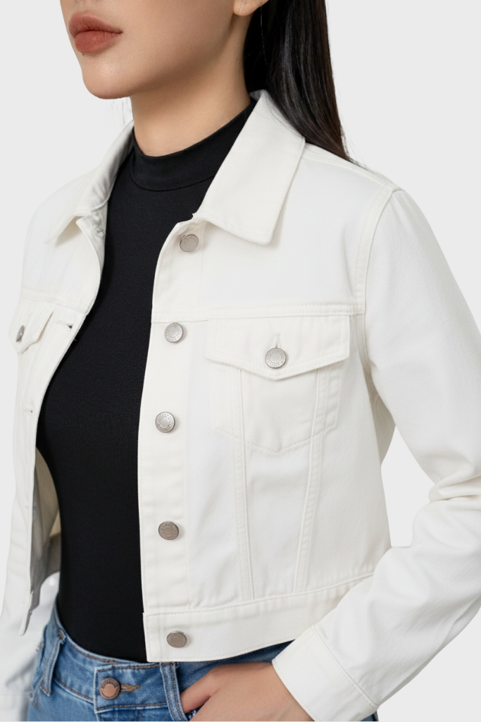 Áo Khoác Jeans Nữ 1 Lớp Croptop – Trẻ Trung, Dễ Phối Hằng Ngày