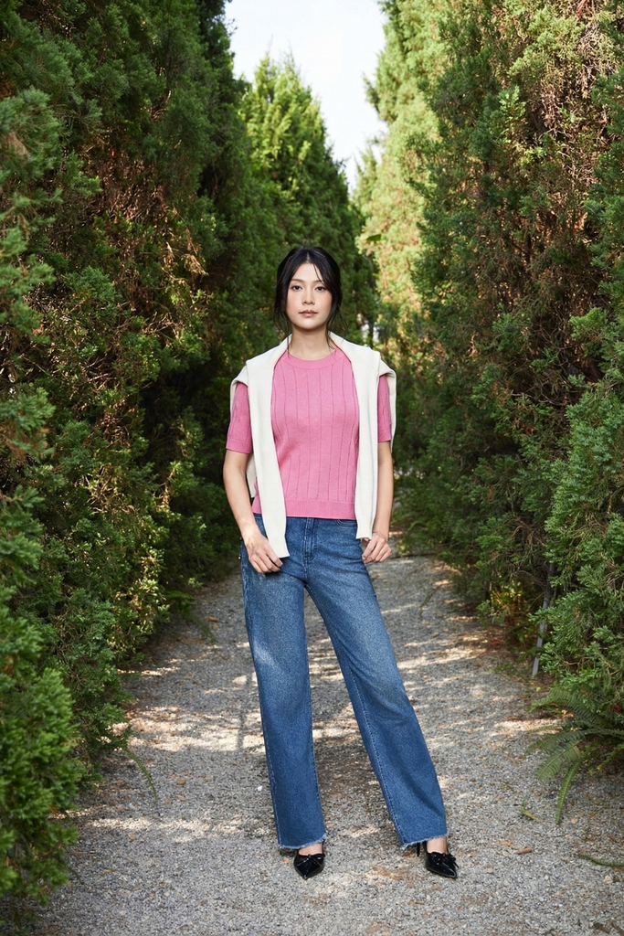 Áo Len Cộc Tay Nữ Dáng Suông