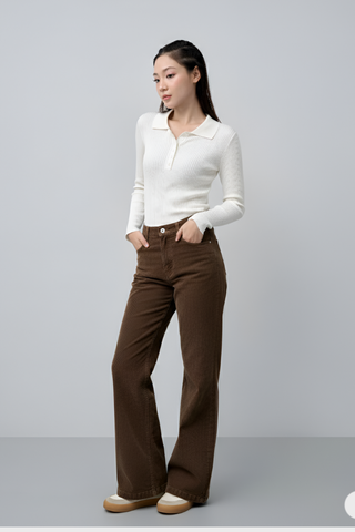 Quần Nhung Nữ Ống Suông - ​Cạp Chun Sau Thoải Mái