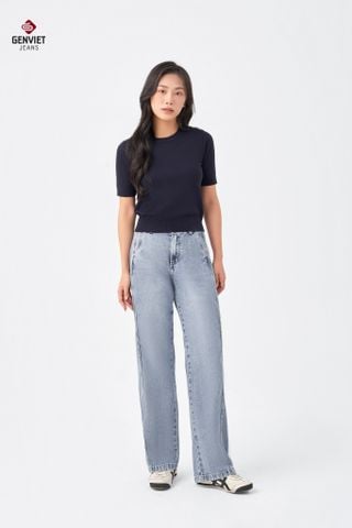 Quần Jeans Nữ Suông Vừa