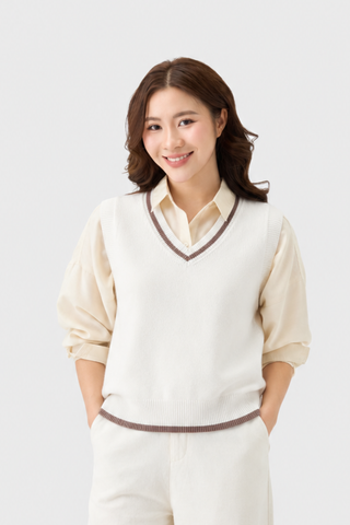 Áo Gile Len Nữ Ôm Vừa Len Dệt Sợi Cao Cấp - Tôn Dáng Trẻ Trung Preppy