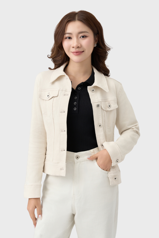 Áo Khoác Jean Nữ Form Suông – Dễ Phối Đồ, 4 Túi Tiện Lợi