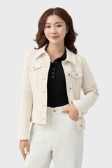 Áo Khoác Jean Nữ Form Ôm Vừa - Denim 1 Lớp Tôn Dáng