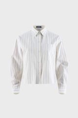 Áo Sơ Mi Nữ Dài Tay - Chất Thô Dáng Suông Kẻ Sọc Thanh Lịch