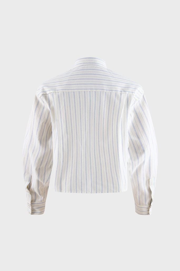 Áo Sơ Mi Nữ Dài Tay - Chất Thô Dáng Suông Kẻ Sọc Thanh Lịch