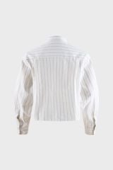 Áo Sơ Mi Nữ Dài Tay - Chất Thô Dáng Suông Kẻ Sọc Thanh Lịch