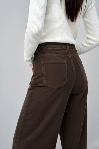 Quần Nhung Nữ Ống Suông - ​Cạp Chun Sau Thoải Mái