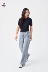 Quần Jeans Nữ Suông Vừa