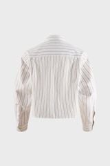 Áo Sơ Mi Nữ Dài Tay - Chất Thô Dáng Suông Kẻ Sọc Thanh Lịch