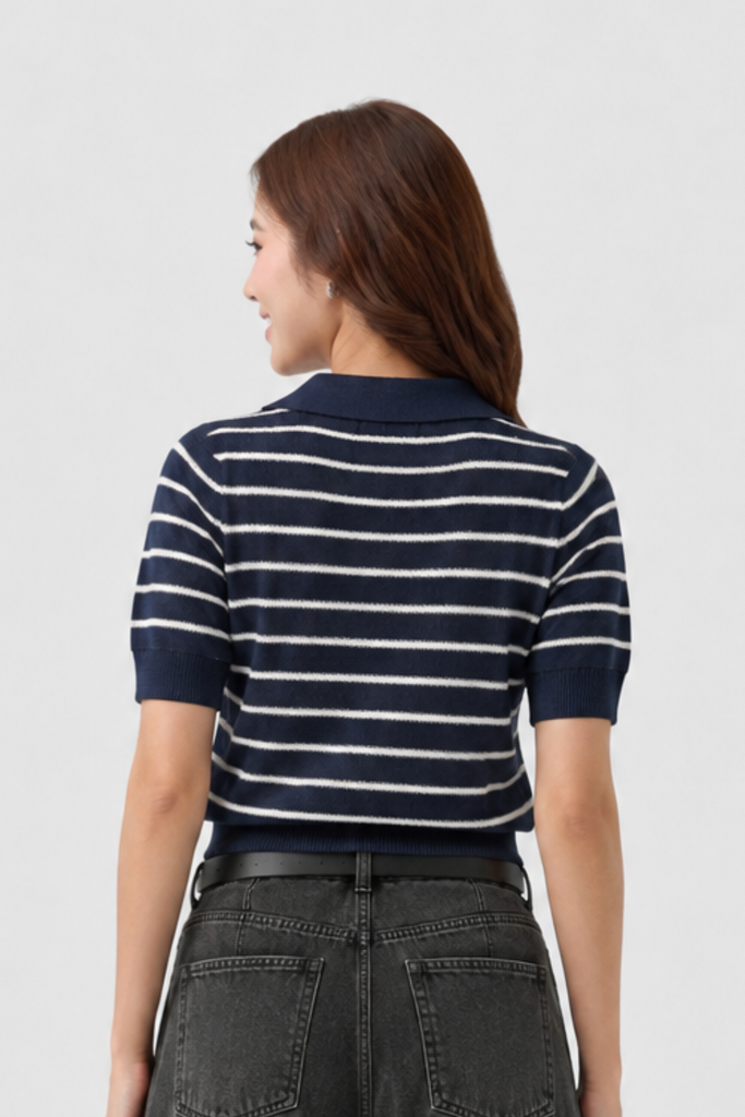 Áo Len Cộc Tay Nữ Cổ Polo Len Dệt Cotton Mềm Mát Cao Cấp - Trẻ Trung, Chuẩn Form Thanh Lịch
