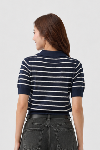 Áo Len Cộc Tay Nữ Cổ Polo Len Dệt Cotton Mềm Mát Cao Cấp - Trẻ Trung, Chuẩn Form Thanh Lịch