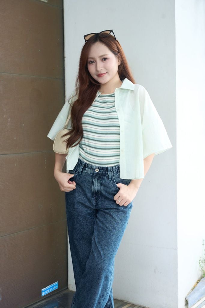 Quần Jean Nữ Ống Suông Denim Cotton Cao Cấp - Cạp Chun Co Giãn Thoải Mái, Hack Dáng