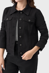 Áo Khoác Jean Nữ Form Ôm Vừa - Denim 1 Lớp Tôn Dáng