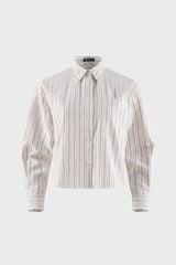 Áo Sơ Mi Nữ Dài Tay - Chất Thô Dáng Suông Kẻ Sọc Thanh Lịch