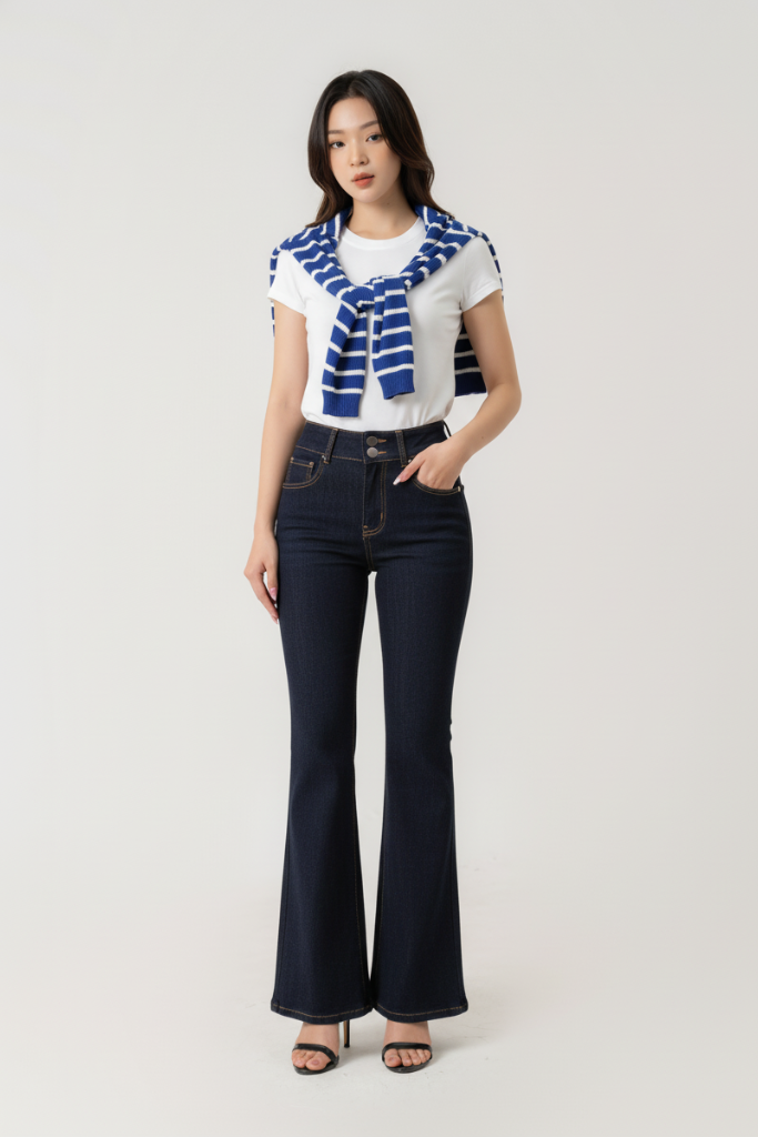 Quần Jean Nữ Ống Vảy Lưng Cao – Tôn Dáng Hoàn Hảo