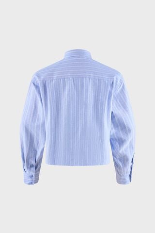 Áo Sơ Mi Nữ Dài Tay - Chất Thô Dáng Suông Kẻ Sọc Thanh Lịch