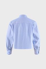 Áo Sơ Mi Nữ Dài Tay - Chất Thô Dáng Suông Kẻ Sọc Thanh Lịch