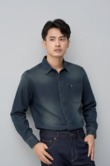 Áo Sơ Mi Jean Nam Dài Tay Form Ôm