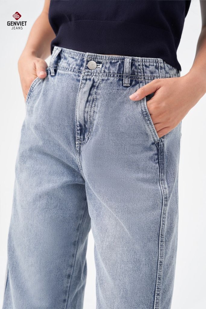 Quần Jeans Nữ Suông Vừa