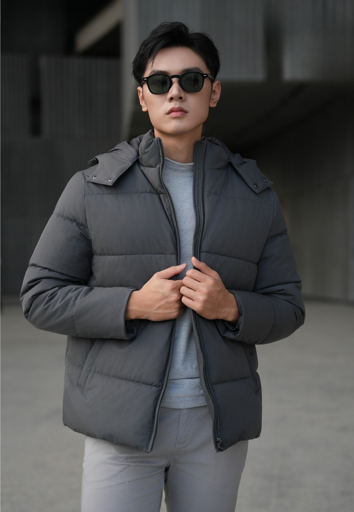 Áo Phao Nam 3 Lớp Dáng Ngắn – Giữ Ấm Tối Đa, Chắn Gió Tốt