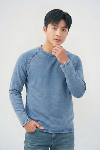 Áo Thun Dài Tay Cotton Denim