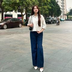 Quần Jean Nữ Ống Suông Vảy Cạp Cao - Ly Dọc Tôn Dáng