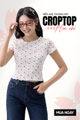 Áo Thun Nữ Cộc Tay Croptop - Thun Gân Co Giãn, Nhẹ Nhàng Vintage