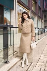 Chân Váy Dáng Dài, Juyp Nữ Họa Tiết Chần Trám Trẻ Trung