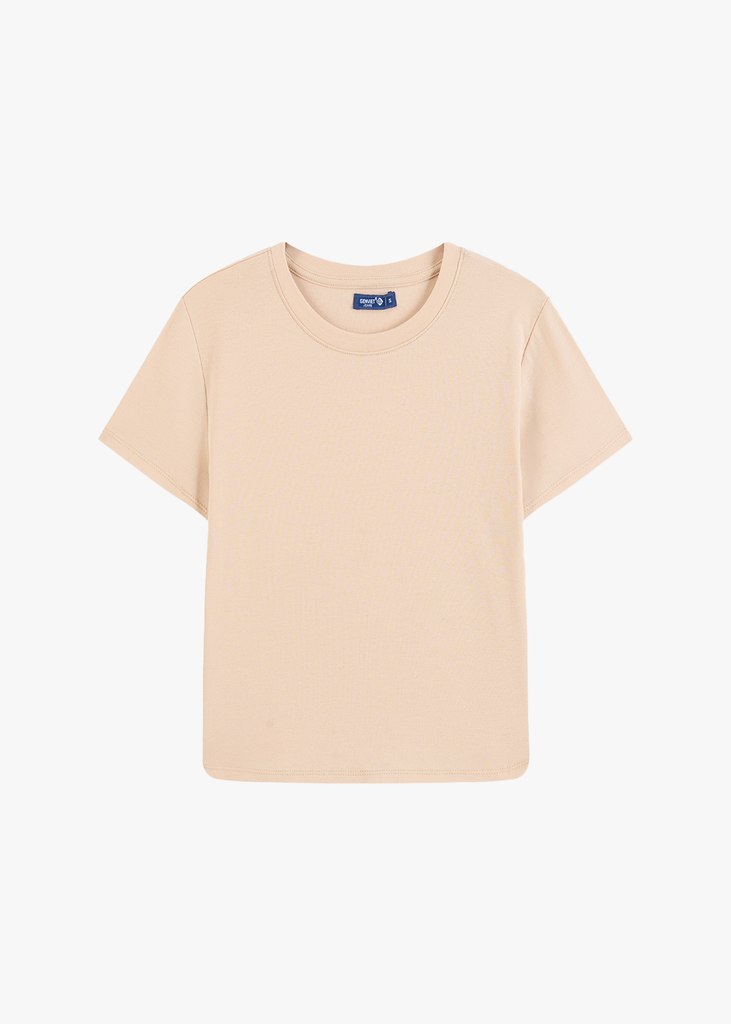 Áo Thun Nữ Cộc Tay Phom Suông - Thiết Kế Gấu Bo Cong Trẻ Trung