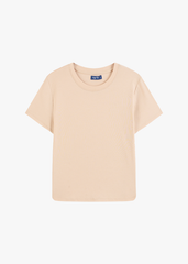 Áo Thun Nữ Cộc Tay Phom Suông - Thiết Kế Gấu Bo Cong Trẻ Trung