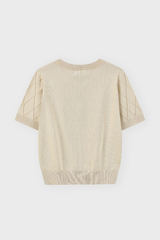 Áo Len Cộc Tay Nữ Ôm Vừa Dệt Quả Trám Len Cotton Cao Cấp - Tôn Dáng, Thanh Lịch Công Sở