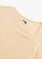 Áo Thun Nữ Dài Tay - Cổ Lệch Nhún Sườn Dáng Ôm