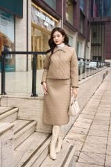 Chân Váy Dáng Dài, Juyp Nữ Họa Tiết Chần Trám Trẻ Trung