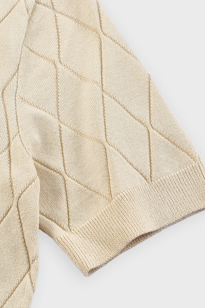 Áo Len Cộc Tay Nữ Ôm Vừa Dệt Quả Trám Len Cotton Cao Cấp - Tôn Dáng, Thanh Lịch Công Sở