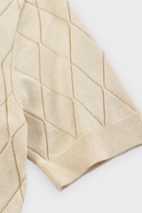 Áo Len Cộc Tay Nữ Ôm Vừa Dệt Quả Trám Len Cotton Cao Cấp - Tôn Dáng, Thanh Lịch Công Sở
