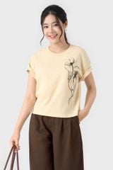 Áo Thun Nữ Phom Suông In Hoa Nghệ Thuật - Phong Cách Trẻ Trung