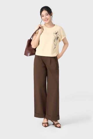 Áo Thun Nữ Phom Suông In Hoa Nghệ Thuật - Phong Cách Trẻ Trung