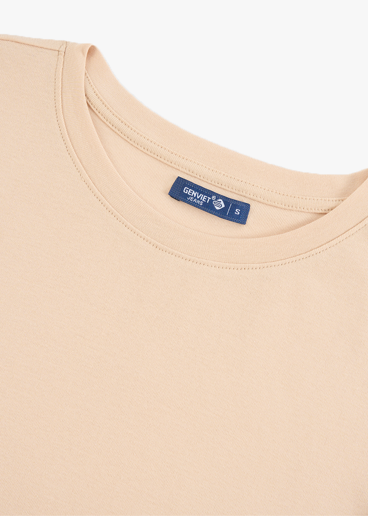 Áo Thun Nữ Cộc Tay Phom Suông - Thiết Kế Gấu Bo Cong Trẻ Trung