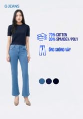 Quần Jeans Nữ Suông Vảy