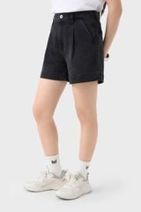 Quần Sooc Jeans Nữ Dáng A Cạp Cao - Thiết Kế Ly Trước Trẻ Trung
