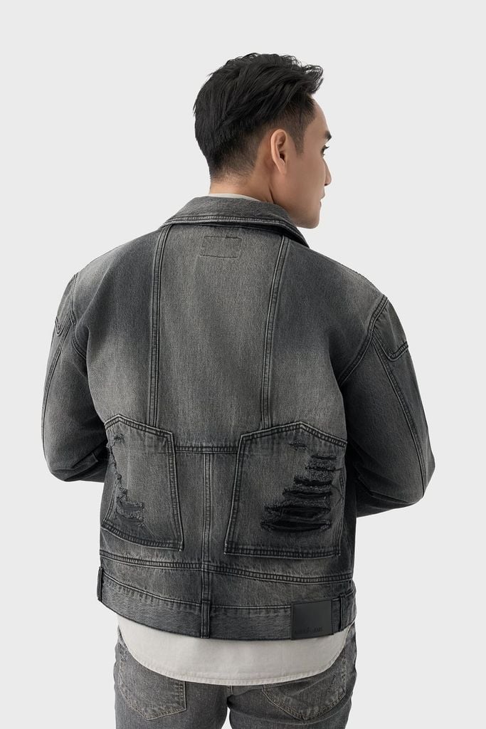 Áo Khoác Jeans Nam – Wash Loang Nam Tính