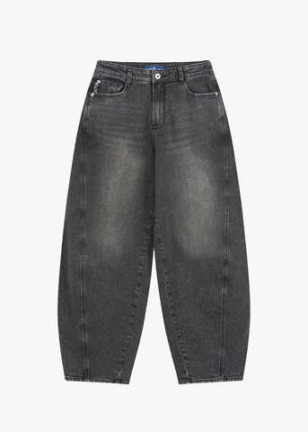 Quần Jean Nữ Ống Cong Cạp Cao - Viền Túi Mài Cá Tính