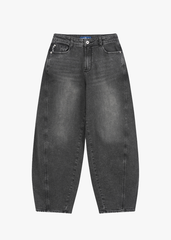 Quần Jean Nữ Ống Cong Cạp Cao - Viền Túi Mài Cá Tính