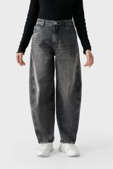 Quần Jean Nữ Ống Cong Cạp Cao - Viền Túi Mài Cá Tính