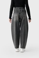 Quần Jean Nữ Ống Cong Cạp Cao - Viền Túi Mài Cá Tính