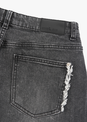 Quần Jean Nữ Ống Cong Cạp Cao - Viền Túi Mài Cá Tính