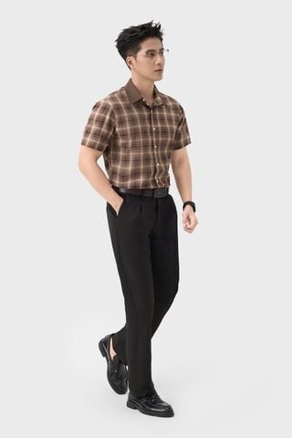 Áo Sơ Mi Nam Cộc Tay Kẻ Caro - Chất Vải Thô Trẻ Trung, Năng Động
