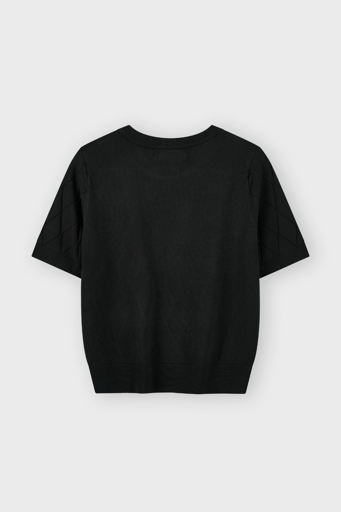 Áo Len Cộc Tay Nữ Ôm Vừa Dệt Quả Trám Len Cotton Cao Cấp - Tôn Dáng, Thanh Lịch Công Sở