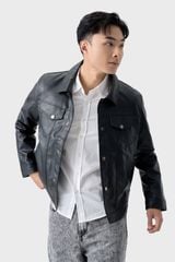 Áo Da Nam Cao Cấp - Khoác Da PU Mềm Dáng Trucker